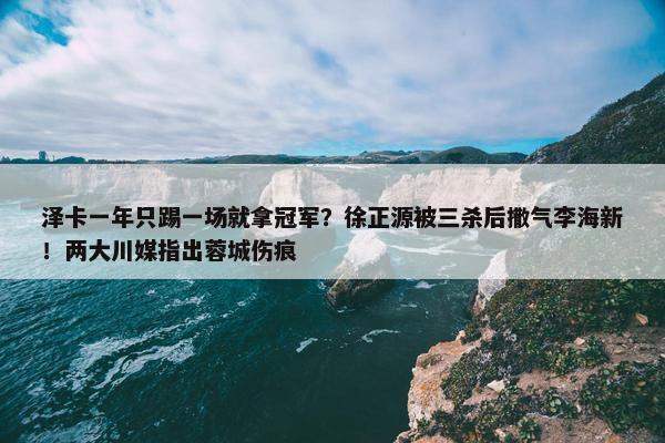 泽卡一年只踢一场就拿冠军？徐正源被三杀后撒气李海新！两大川媒指出蓉城伤痕