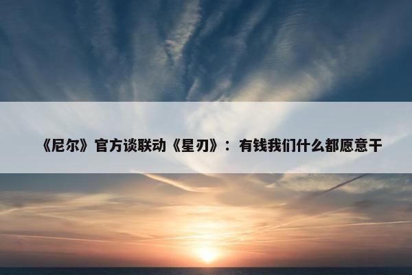 《尼尔》官方谈联动《星刃》：有钱我们什么都愿意干