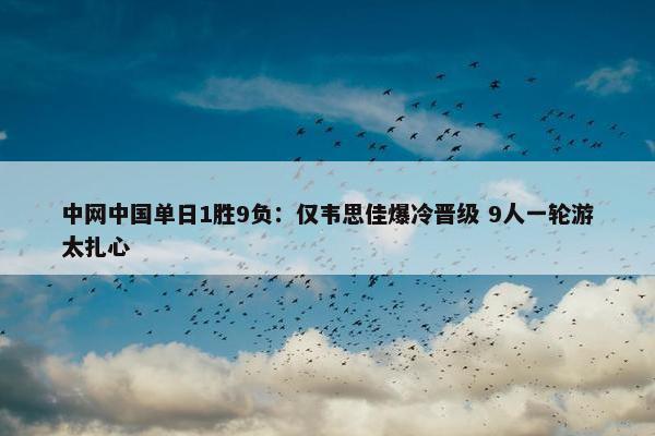 中网中国单日1胜9负：仅韦思佳爆冷晋级 9人一轮游太扎心