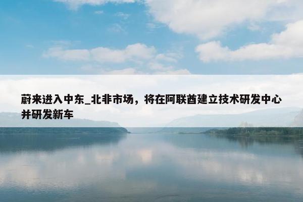 蔚来进入中东_北非市场，将在阿联酋建立技术研发中心并研发新车