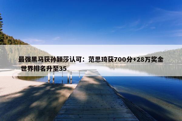 最强黑马获孙颖莎认可：范思琦获700分+28万奖金 世界排名升至35