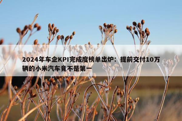 2024年车企KPI完成度榜单出炉：提前交付10万辆的小米汽车竟不是第一