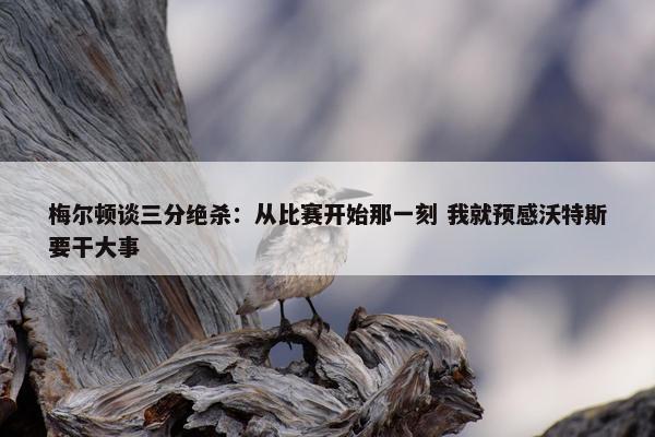 梅尔顿谈三分绝杀：从比赛开始那一刻 我就预感沃特斯要干大事