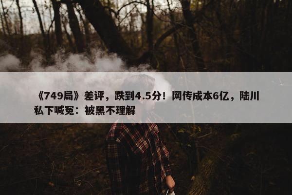 《749局》差评，跌到4.5分！网传成本6亿，陆川私下喊冤：被黑不理解