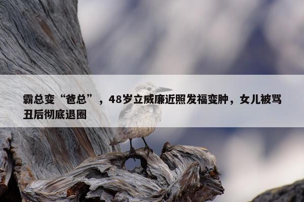 霸总变“爸总”，48岁立威廉近照发福变肿，女儿被骂丑后彻底退圈