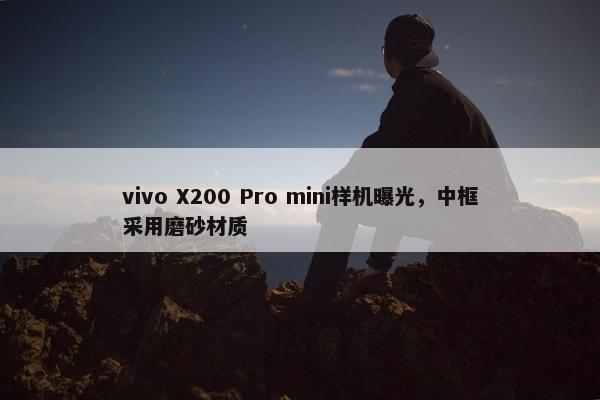 vivo X200 Pro mini样机曝光，中框采用磨砂材质