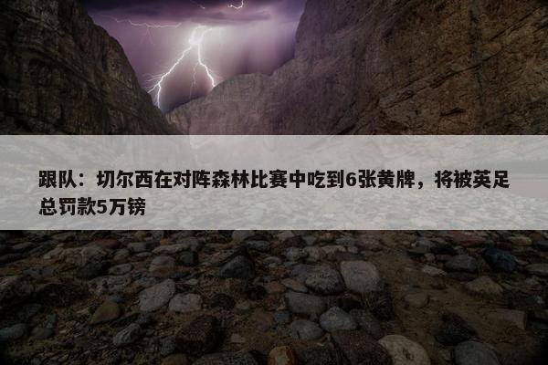 跟队：切尔西在对阵森林比赛中吃到6张黄牌，将被英足总罚款5万镑