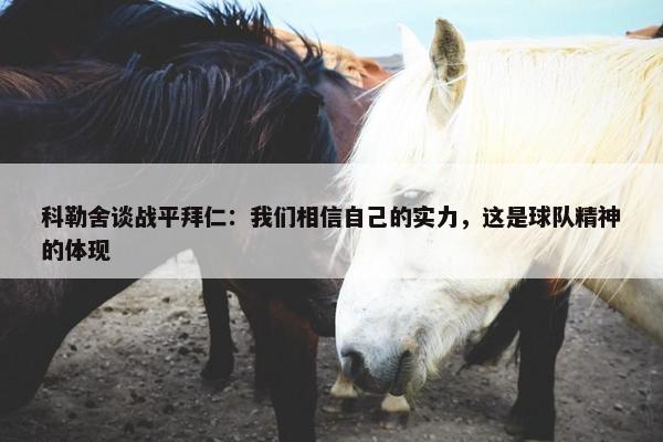 科勒舍谈战平拜仁：我们相信自己的实力，这是球队精神的体现