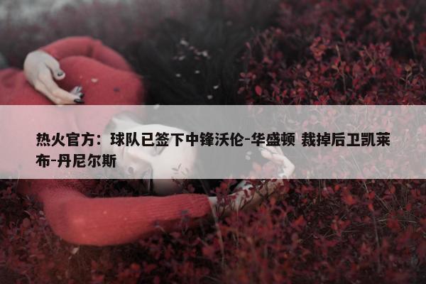 热火官方：球队已签下中锋沃伦-华盛顿 裁掉后卫凯莱布-丹尼尔斯