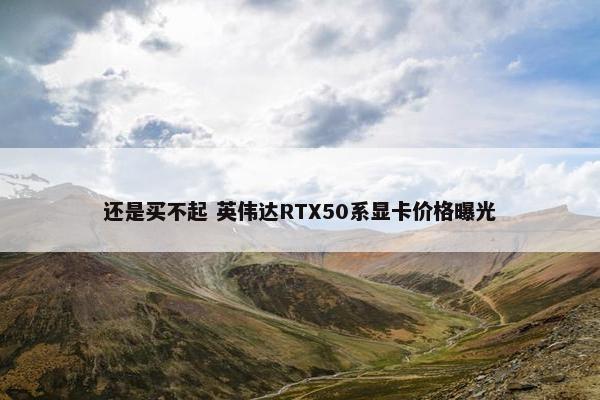 还是买不起 英伟达RTX50系显卡价格曝光