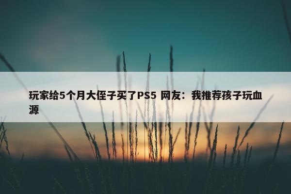 玩家给5个月大侄子买了PS5 网友：我推荐孩子玩血源