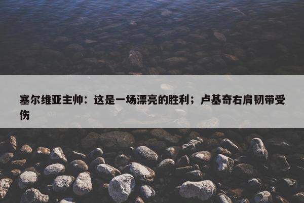 塞尔维亚主帅：这是一场漂亮的胜利；卢基奇右肩韧带受伤