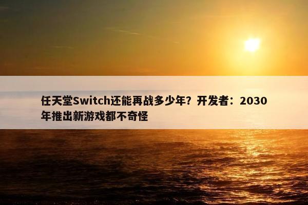 任天堂Switch还能再战多少年？开发者：2030年推出新游戏都不奇怪