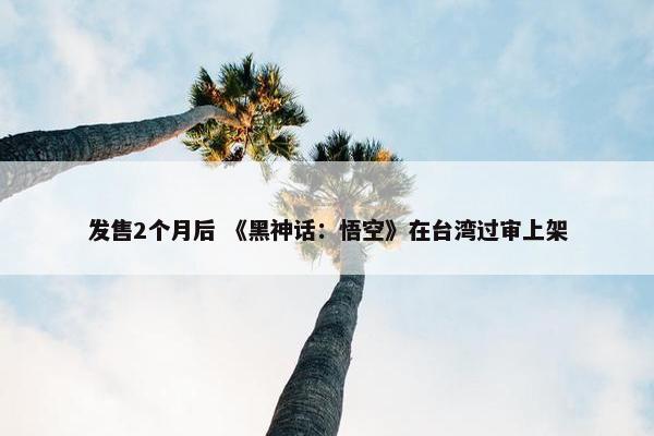 发售2个月后 《黑神话：悟空》在台湾过审上架