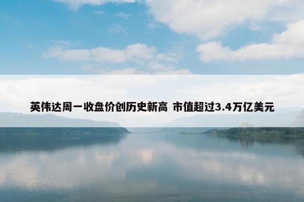 英伟达周一收盘价创历史新高 市值超过3.4万亿美元