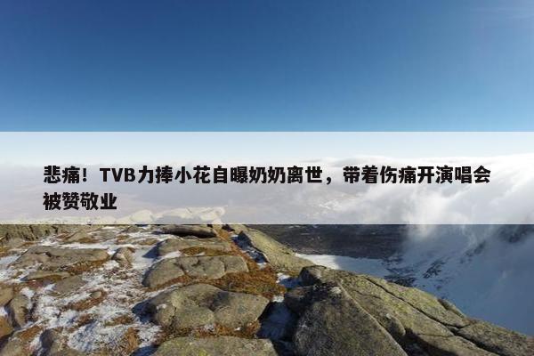 悲痛！TVB力捧小花自曝奶奶离世，带着伤痛开演唱会被赞敬业