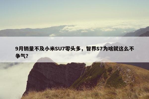 9月销量不及小米SU7零头多，智界S7为啥就这么不争气？