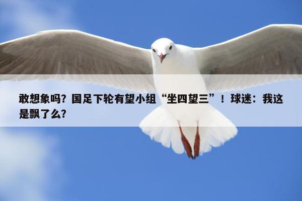 敢想象吗？国足下轮有望小组“坐四望三”！球迷：我这是飘了么？