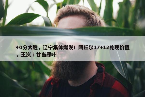 40分大胜，辽宁集体爆发！阿丘尔17+12兑现价值，王岚嵚甘当绿叶