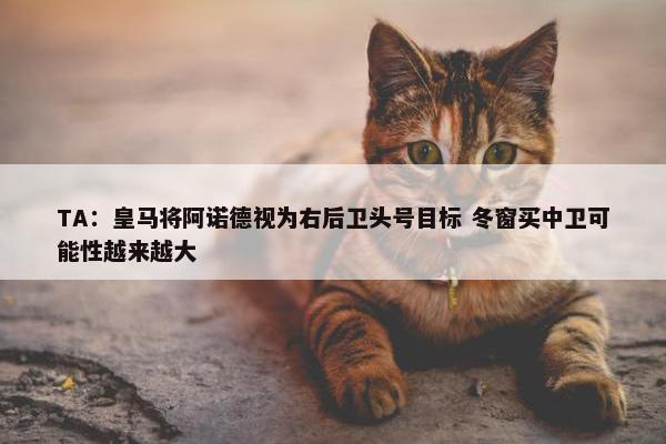 TA：皇马将阿诺德视为右后卫头号目标 冬窗买中卫可能性越来越大