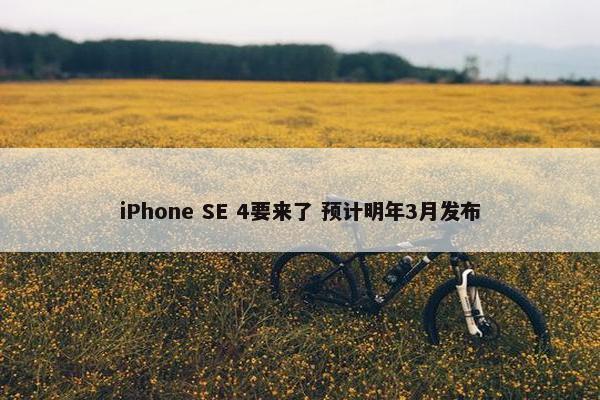 iPhone SE 4要来了 预计明年3月发布