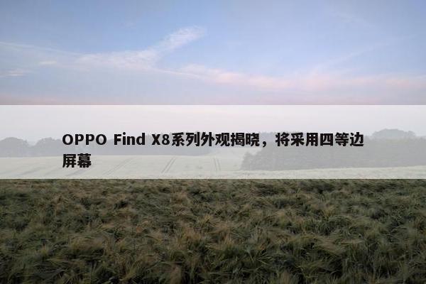 OPPO Find X8系列外观揭晓，将采用四等边屏幕