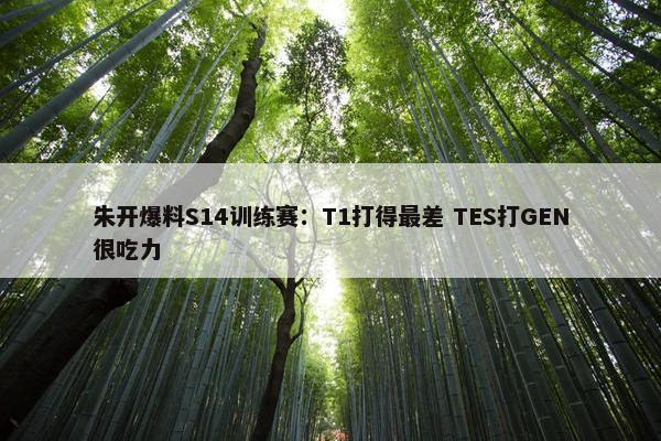 朱开爆料S14训练赛：T1打得最差 TES打GEN很吃力