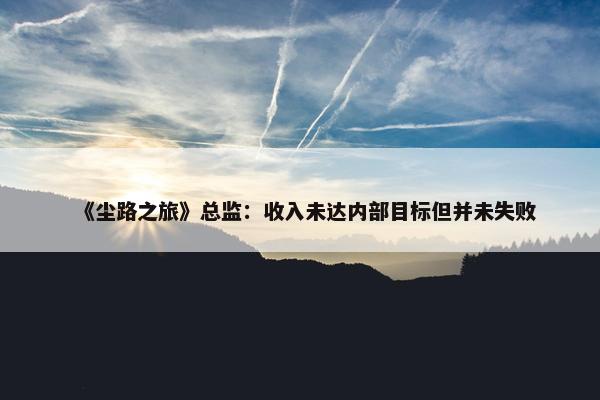 《尘路之旅》总监：收入未达内部目标但并未失败