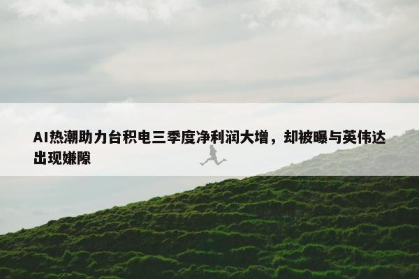 AI热潮助力台积电三季度净利润大增，却被曝与英伟达出现嫌隙