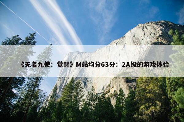 《无名九使：觉醒》M站均分63分：2A级的游戏体验