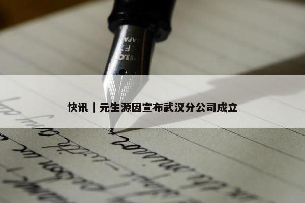 快讯｜元生源因宣布武汉分公司成立