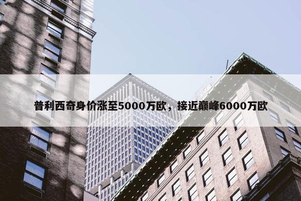 普利西奇身价涨至5000万欧，接近巅峰6000万欧