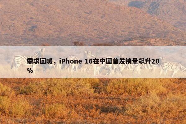 需求回暖，iPhone 16在中国首发销量飙升20%