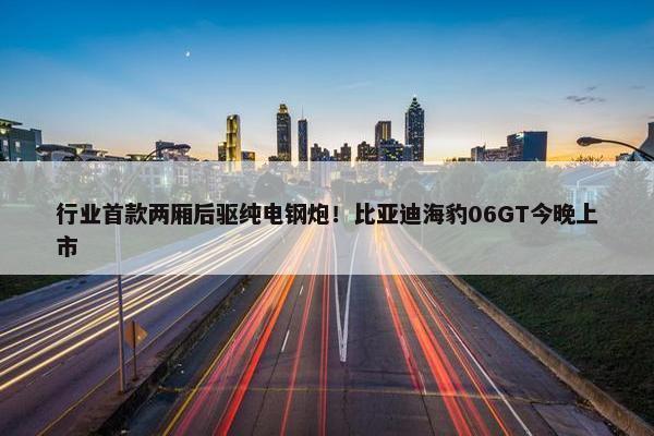 行业首款两厢后驱纯电钢炮！比亚迪海豹06GT今晚上市