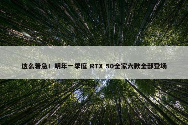 这么着急！明年一季度 RTX 50全家六款全部登场