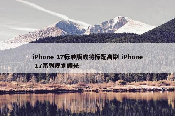 iPhone 17标准版或将标配高刷 iPhone 17系列规划曝光