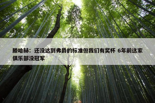 滕哈赫：还没达到弗爵的标准但我们有奖杯 6年前这家俱乐部没冠军