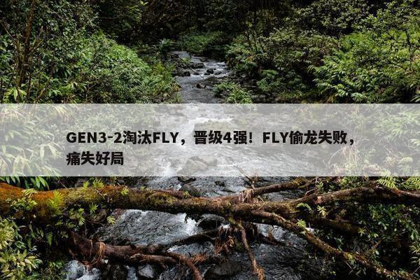 GEN3-2淘汰FLY，晋级4强！FLY偷龙失败，痛失好局