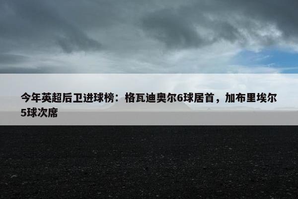 今年英超后卫进球榜：格瓦迪奥尔6球居首，加布里埃尔5球次席